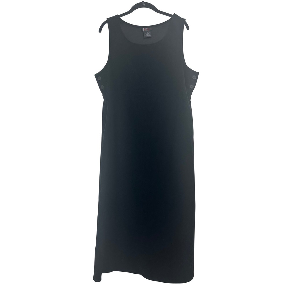 K&K Originals Black Jumper Overall Dress Cottagecore Grunge Size Petite 12 Midi
